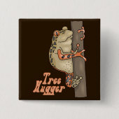 Badge Carré 5 Cm Grenouille des arbres (Devant)