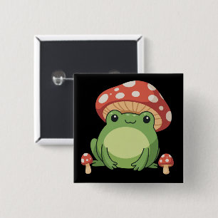 Badge Carré 5 Cm Grenouille esthétique Cottagecore Mignonne avec Ch