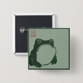 Badge Carré 5 Cm Grenouille japonaise d'ukiyo d'art (Devant & derrière)