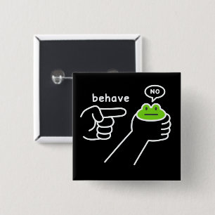 Badge Carré 5 Cm Grenouille malhonnête Mème de grenouille Ne se com