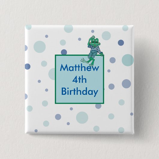 Badge Carré 5 Cm Grenouille portant des jeans (Devant)