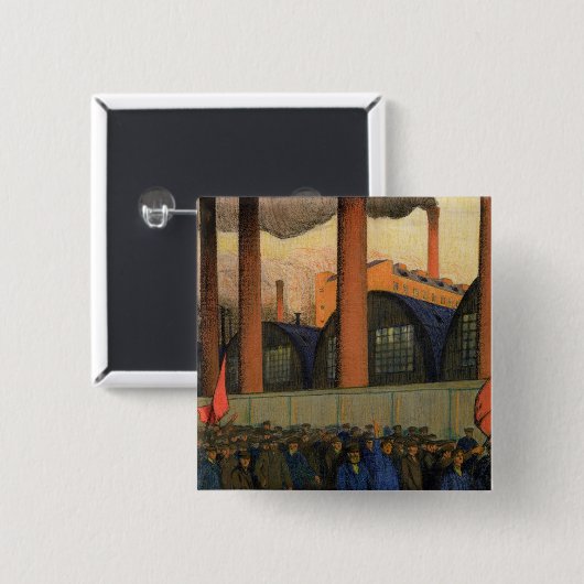 Badge Carré 5 Cm Grève (Devant & derrière)