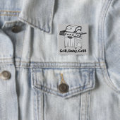 Badge Carré 5 Cm Gril, bébé, gril ! (En situation)