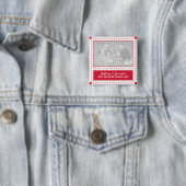 Badge Carré 5 Cm Grille rouge (En situation)