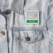 Badge Carré 5 Cm Grille verte (En situation)