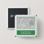 Badge Carré 5 Cm Grille verte (Devant & derrière)
