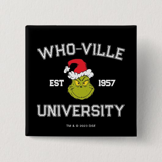 Badge Carré 5 Cm Grille | Who-ville University Est 1957 (Devant)