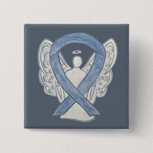 Badge Carré 5 Cm Gris Sensibilisation Ruban Angle Personnalisé Pins
