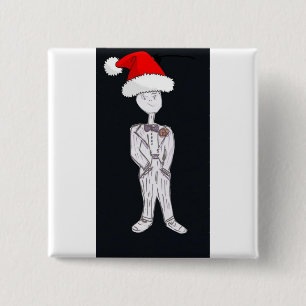 Badge Carré 5 Cm Groom de Noël