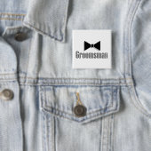 Badge Carré 5 Cm Groomsman (En situation)