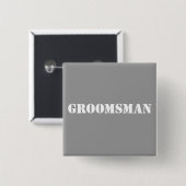 Badge Carré 5 Cm Groomsman (Devant & derrière)