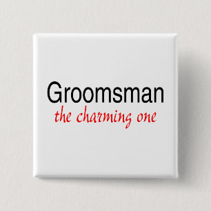 Badge Carré 5 Cm Groomsman (de charme)