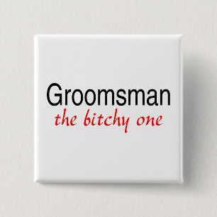 Badge Carré 5 Cm Groomsman le garce