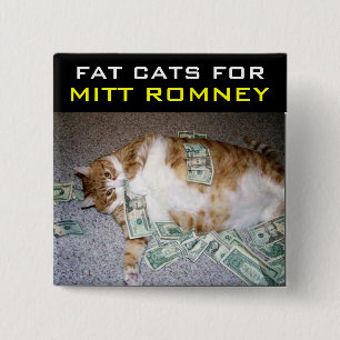 Badge Carré 5 Cm Gros chats pour Mitt Romney