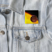 Badge Carré 5 Cm Gros plan d'une planète extrasolaire (En situation)