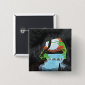 Badge Carré 5 Cm Grotte de la forêt (Devant & derrière)