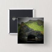 Badge Carré 5 Cm Grotte de la mer de Basalt (Devant & derrière)