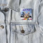 Badge Carré 5 Cm Groundhog April Fool Day (En situation)
