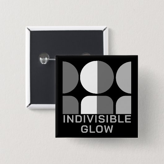 Badge Carré 5 Cm Groupe GLOBE indivisible Gris (Devant & derrière)