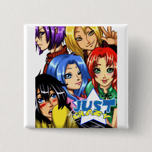 Badge Carré 5 Cm groupe justcrazy