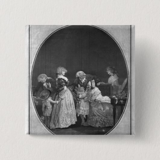 Badge Carré 5 Cm Groupes des fleurs ou de la grand-mère de (Devant)