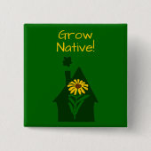 Badge Carré 5 Cm Grow Native ! (Devant)