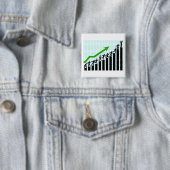 Badge Carré 5 Cm Growth Success Progress Bar Chart (En situation)
