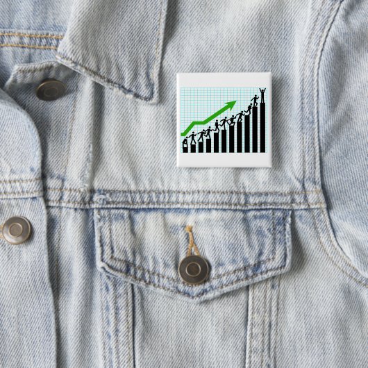 Badge Carré 5 Cm Growth Success Progress Bar Chart (En situation)
