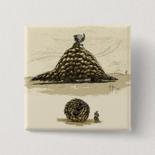Badge Carré 5 Cm Guerrier de Pangolin