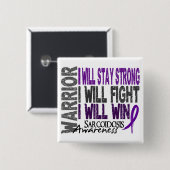 Badge Carré 5 Cm Guerrier de sarcoïdose (Devant & derrière)