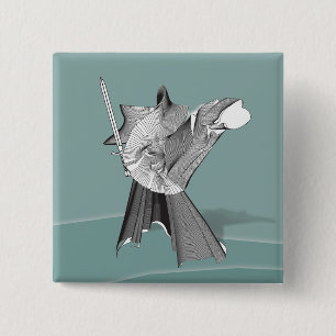 Badge Carré 5 Cm Guerrier numérique