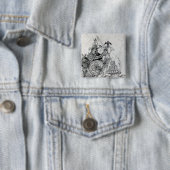 Badge Carré 5 Cm GUERRIERS GOTHIQUES, Chevaliers barbares, Imaginai (En situation)