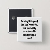 Badge Carré 5 Cm Guillemets du 70e anniversaire (Devant & derrière)