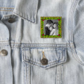 Badge Carré 5 Cm Guirlande de Noël (En situation)