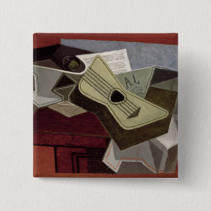 Badge Carré 5 Cm Guitar et Newspaper, 1925