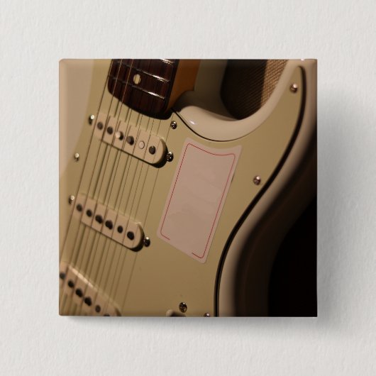 Badge Carré 5 Cm Guitare acoustique mignonne (Devant)