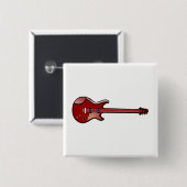 Badge Carré 5 Cm Guitare basse (Devant & derrière)
