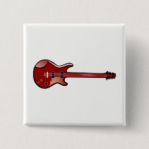 Badge Carré 5 Cm Guitare basse