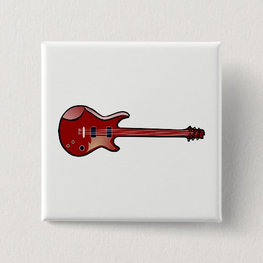 Badge Carré 5 Cm Guitare basse (Devant)