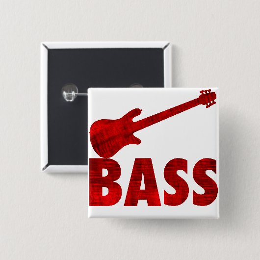 Badge Carré 5 Cm Guitare basse (Devant & derrière)
