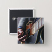 Badge Carré 5 Cm Guitare de basse cool (Devant & derrière)