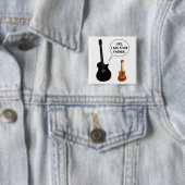Badge Carré 5 Cm guitare drôle (En situation)