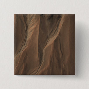 Badge Carré 5 Cm Gullies au bord du cratère Hale, Mars