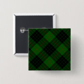 Badge Carré 5 Cm Gunn tartan vert noir plaid (Devant & derrière)