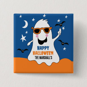 Badge Carré 5 Cm Gus Ghost Halloween mignon enfants