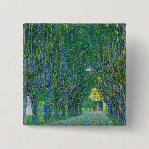 Badge Carré 5 Cm Gustav Klimt - Avenue dans le parc Schloss Kammer