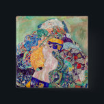 Badge Carré 5 Cm Gustav Klimt - Bébé / Berceau<br><div class="desc">Bébé / Berceau - Gustav Klimt,  Huile sur toile,  1917-1918</div>