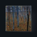 Badge Carré 5 Cm Gustav Klimt - Beech Grove I<br><div class="desc">Beech Grove I - Gustav Klimt,  Huile sur toile,  1902</div>