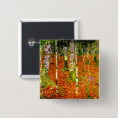 Badge Carré 5 Cm Gustav Klimt Birch Trees (Devant & derrière)