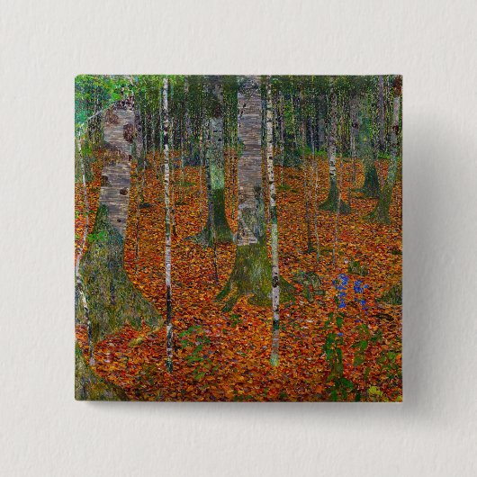 Badge Carré 5 Cm Gustav Klimt - Bois de bouleau (Devant)